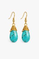 Wire-Wrapped Turquoise Earrings
