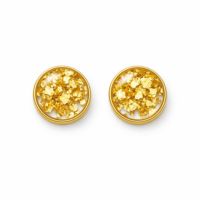 Resin Gold-Foil Stud Earrings