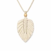 Macrame Feather Pendant Necklace