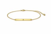 Stamped Initial Bar Necklace
