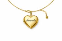 Engraved Heart Locket Necklace