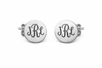 Stamped Round Monogram Earrings