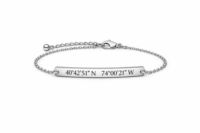 Engraved Coordinates Bar Bracelet