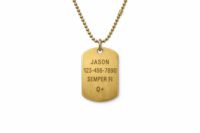 Stamped Brass Dog Tag Necklace