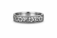 Engraved Floral Pattern Ring