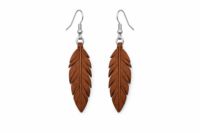 Leather Feather Earrings