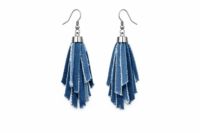 Upcycled Denim Fringe Earrings