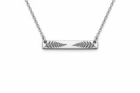 Fern-Pattern Engraved Bar Necklace