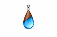 Wood-and-Resin Drop Pendant