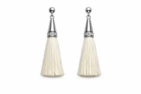 Fiber-and-Metal Tassel Earrings