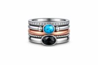 Stone-and-Metal Stacked Ring